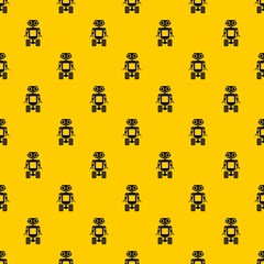 Poster - Robot on wheels pattern seamless vector repeat geometric yellow for any design