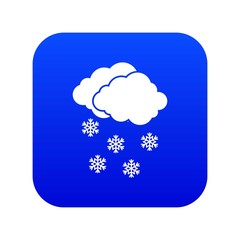 Wall Mural - Cloud and snowflakes icon digital blue for any design isolated on white vector illustration