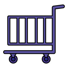 Sticker - shopping cart isolated icon