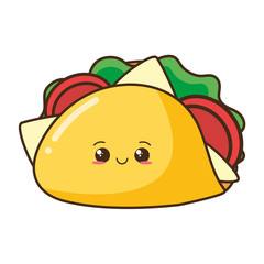 Canvas Print - kawaii cartoon taco food