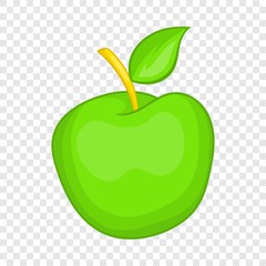 Wall Mural - Green apple icon in cartoon style isolated on background for any web design 