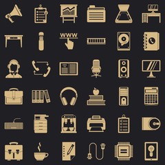 Poster - Work space icons set. Simple style of 36 work space vector icons for web for any design