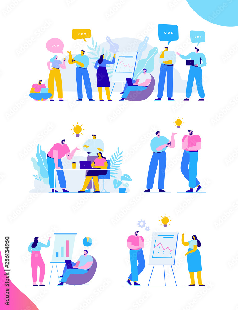 Brainstorming creative team idea discussion people. Teamwork staff ...