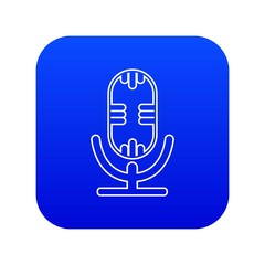 Poster - Studio microphone icon blue vector isolated on white background
