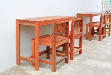 Hardwood furniture, Indoor wooden chair and table set.