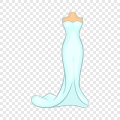 Wall Mural - Wedding dress icon in cartoon style isolated on background for any web design 