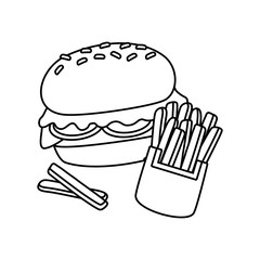 Poster - burger and french fries