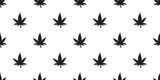 Fototapeta  - Marijuana seamless pattern vector cannabis weed leaf scarf isolated repeat wallpaper tile background plant