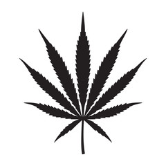 Wall Mural - Marijuana cannabis weed vector leaf icon logo symbol illustration