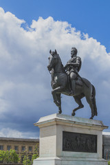 Equestrian statue of Henry IV near Pont Neuf in Paris, France