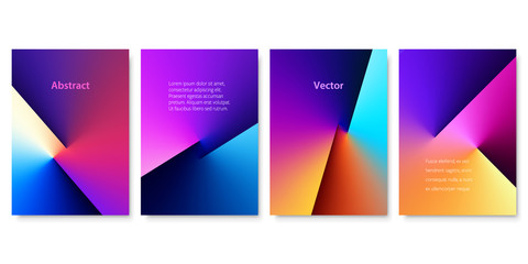 Wall Mural - Set of Colorful Angle Gradient Backgrounds. Minimalistic Cover Design for Branding, Banners, Posters and Brochures. EPS10 Vector.