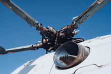 Close Up Of A Helicopter Rotor And Turbine