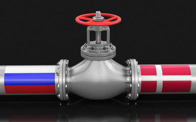 Poster - Pipeline with flags. Image with clipping path