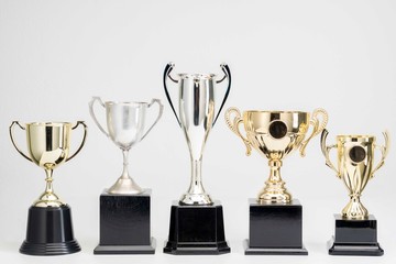 trophy cup on white background