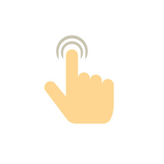Poster - Pointer finger click icon vector illustration, flat cartoon index thumb touching symbol isolated sign clipart