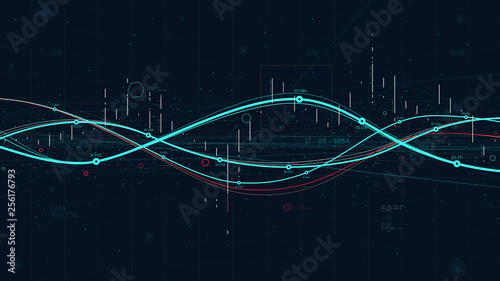 Fotografía Statistics big data analytics indicators, business strategy digital graph indica