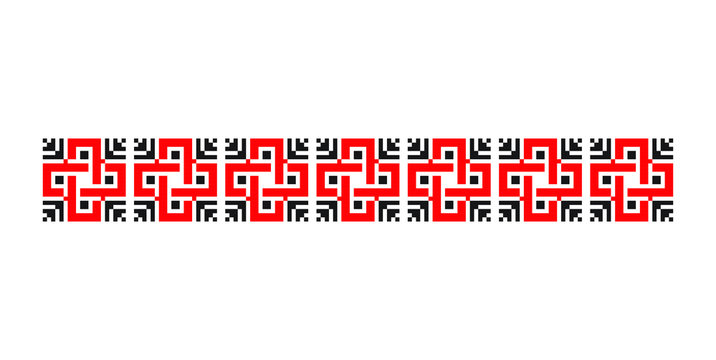 Traditional Romanian folk art knitted embroidery pattern