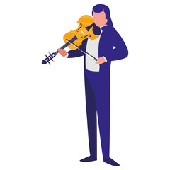 Sticker - violinist playing fiddler character