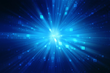 Binary Code Background, Digital Abstract technology background, Best Internet Concept of global business.Technological background. Rays symbols Wi-Fi, of the Internet, television, mobile and satellite