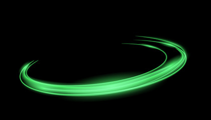 Aufkleber - Circle green shiny light effect. Rotational glow line.Glowing ring trace background. Round frame vector