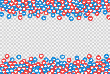 Wall Mural - like and heart icons vector illustration on transparent background.
