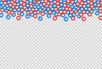 Wall Mural - like and heart icons vector illustration on transparent background.