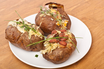 serving of baked stuffed potatoes