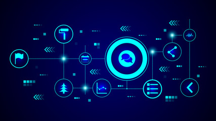 Poster - bubbles of communication in a circle icon. From Web set