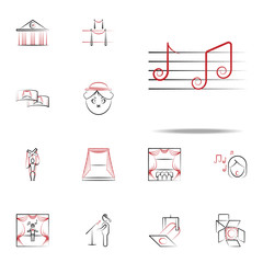 Poster - notes music icon. handdraw icons universal set for web and mobile