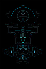 Wall Mural - Space HUD interface for the game