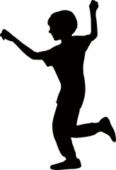 Canvas Print - boy running body silhouette vector