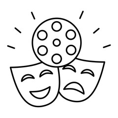 Poster - theater mask isolated icon