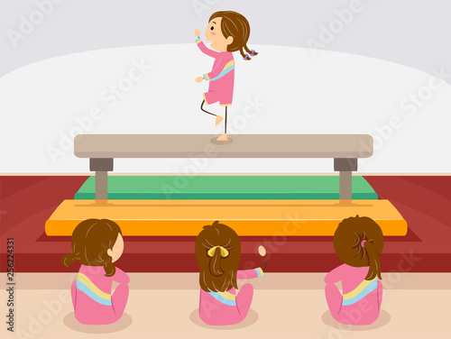 Stickman Kids Girls Watch Practice Gymnastics