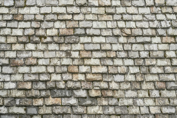 Roof of many old slate stones