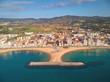 Aerial drone picture from small village Sant Antoni de Calonge from Spain, in Costa Brava