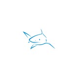 Fototapeta Dinusie - logo shark abstract