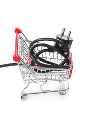 Wall Mural - Electric plug in shopping cart