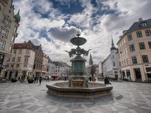 Storkespringvandet Fountain In The Center Of Copenhagen, Denmark
