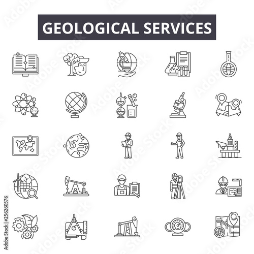 Fotografía Geological services line icons for web and mobile