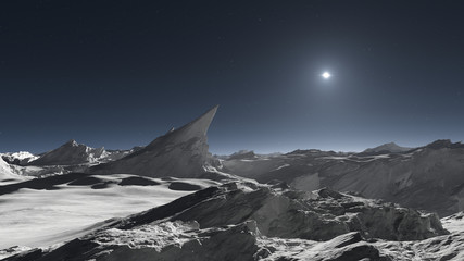 Wall Mural - alien moon or alien planetary landscape