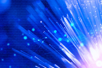 Poster - ai system deep learning, digital fiber optic light for business network, futuristic cyberpunk hologram