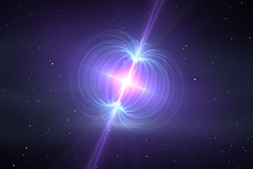 Wall Mural - Magnetar - neutron star with an extremely powerful magnetic field