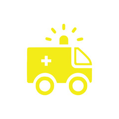 Poster - Ambulance, car, emergency, medical, medical yellow color icon