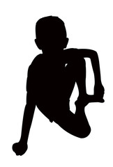 Wall Mural - boy sitting body silhouette vector