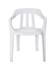 Front View Of White Plastic Chair