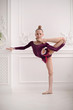 © Inna Darda - Little girl gymnast, performs various gymnastic and fitness exercises.