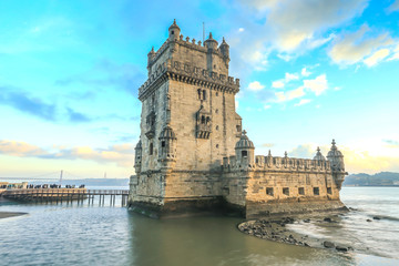 Wall Mural - Belem Tower is a medieval castle fortification on the Tagus river. Today it is used as a museum.