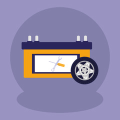 Poster - electric battery car icon