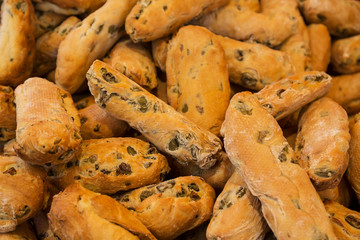 Wall Mural - Fresh breads and baked goods close up