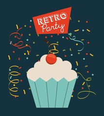 Sticker - retro party  Vector